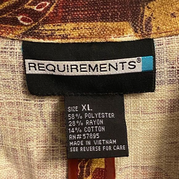 Requirements Women's XL Bohemian Paisley Tapestry Retro Blazer Jacket 2 Button - Picture 2 of 8